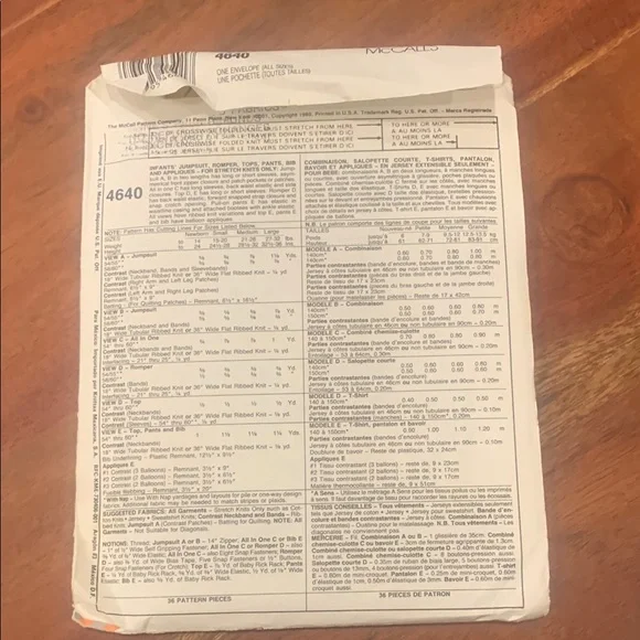 3for$15 McCall's Baby Pattern Set - Multicolor - Picture 2 of 2